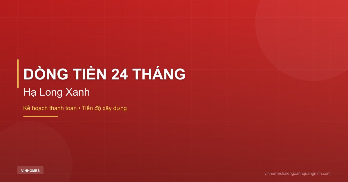 Kế Hoạch Dòng Tiền 24 Tháng Khi Mua Hạ Long Xanh | Hạ Long Xanh 2026