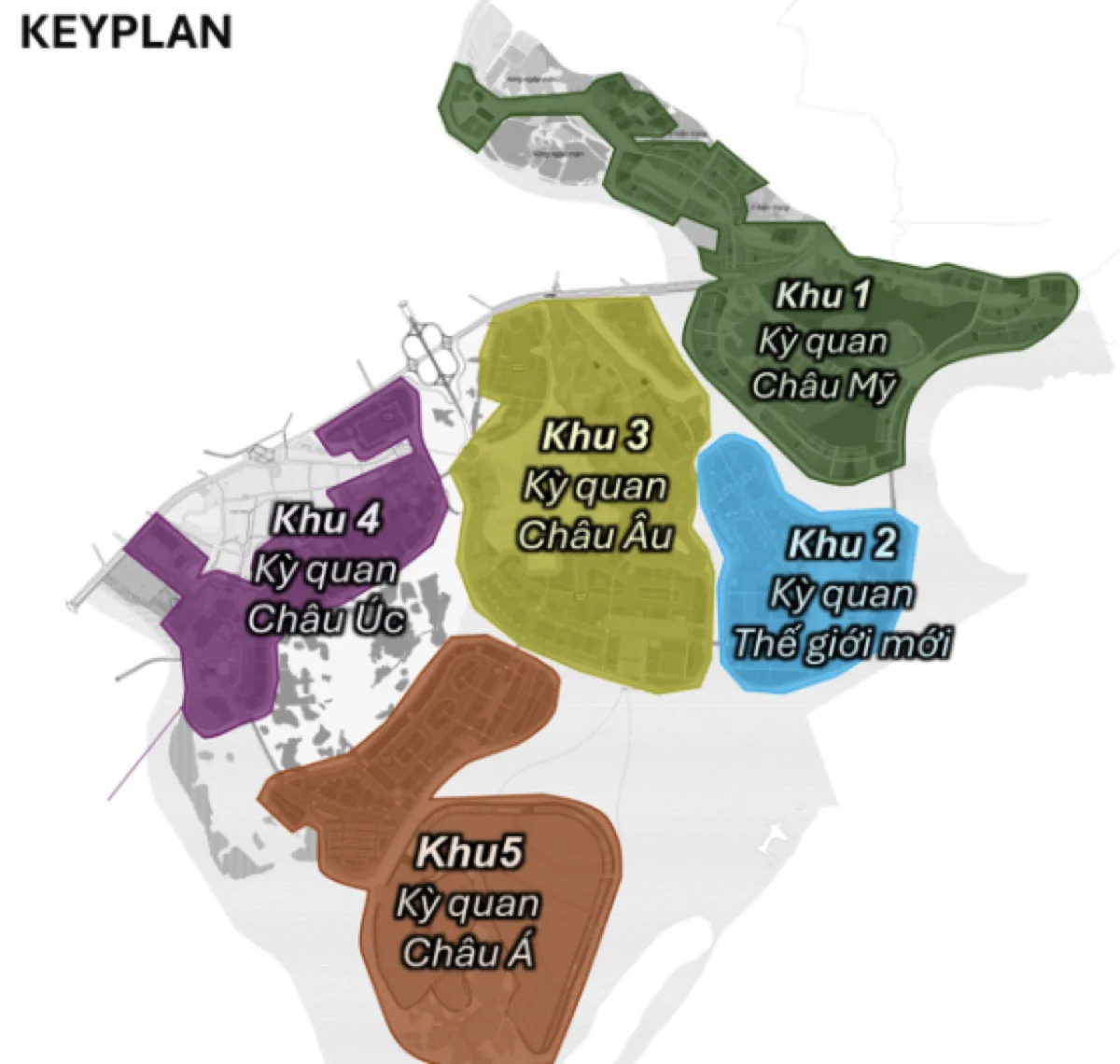 Key Plan 5 phân khu Vinhomes Global Gate Hạ Long